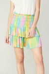 Current Air Cotton Candy Pleat Tiered Mini Skirt