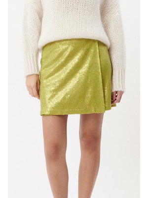 FRNCH Olive Sequin Mini Skirt