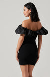 ASTR Black Cherrie Of Shoulder Ruffle Dress