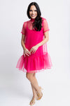 Karlie Pink Organza Bow Back Dress (SMALL)