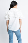 Karlie White Ruffle Sleeve Button Up Top