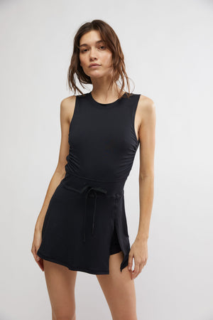Free People Black Easy Does It Workout Dress (LARGE)