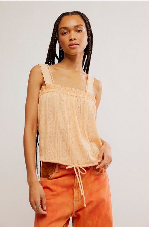 Free People Peach Because of You Tank