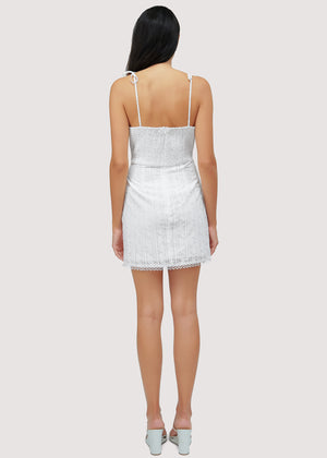 Lost + Wander White Midsummer Dream Tie Mini Dress (MEDIUM)