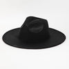 Black Flat Brim Fedora Hat