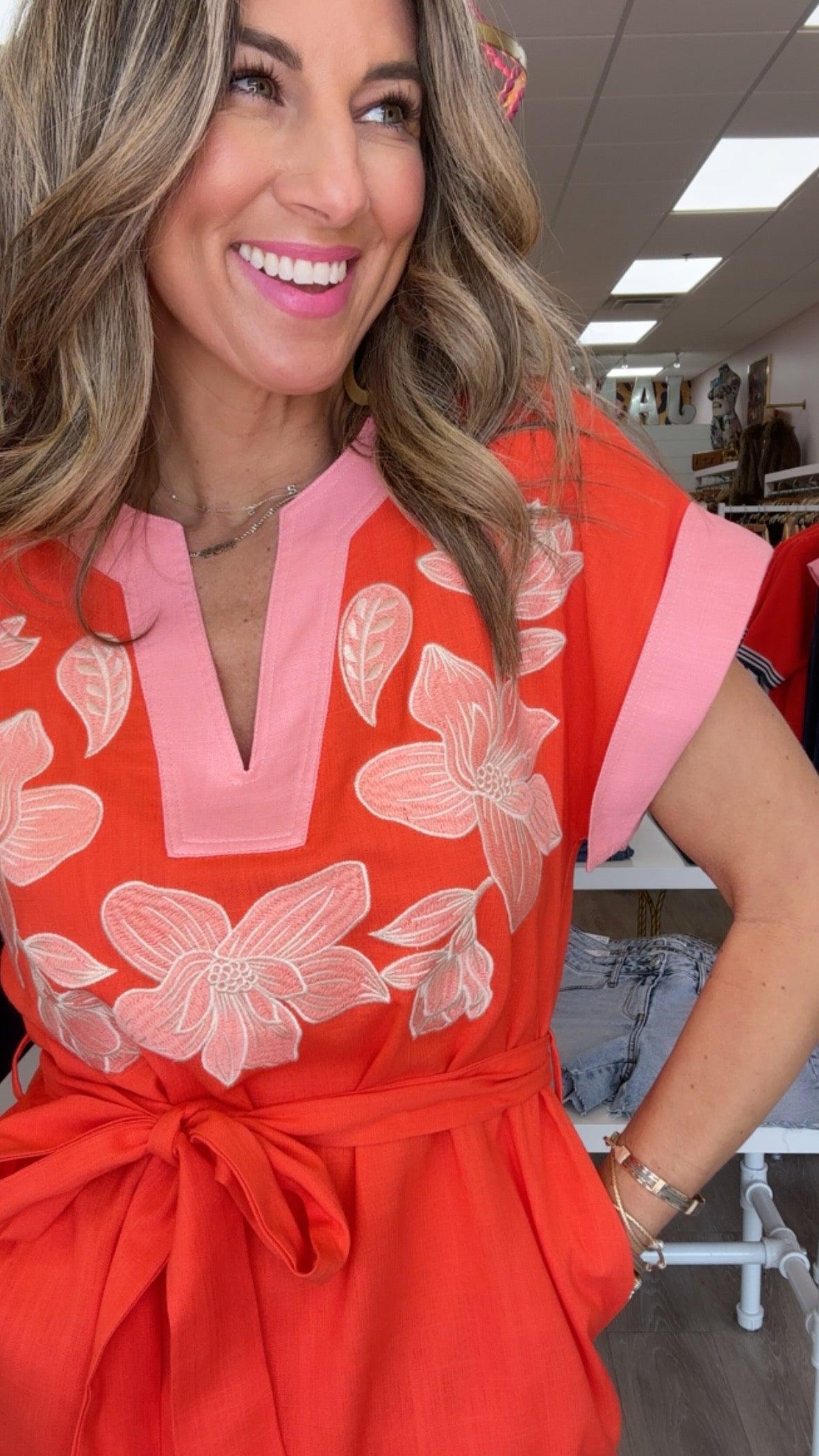 THML Floral Embroidered Dress