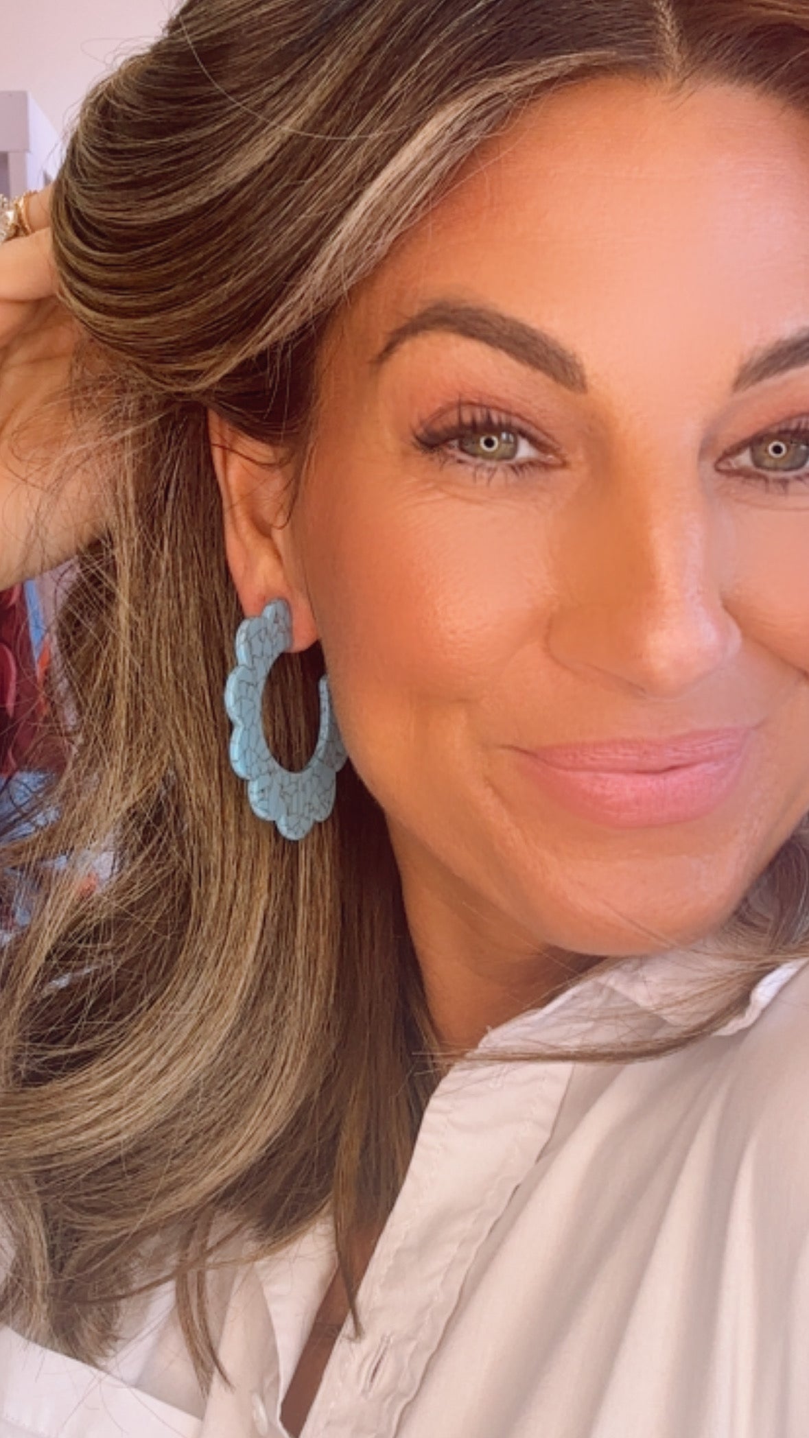 Turquoise Margo Scallop Hoop