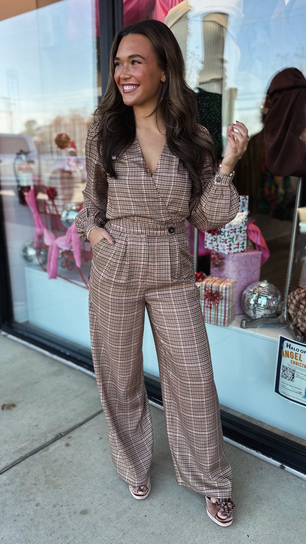 FRNCH Plaid Ginger Jumpsuit