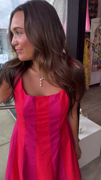 Colorblock Flared Mini Dress