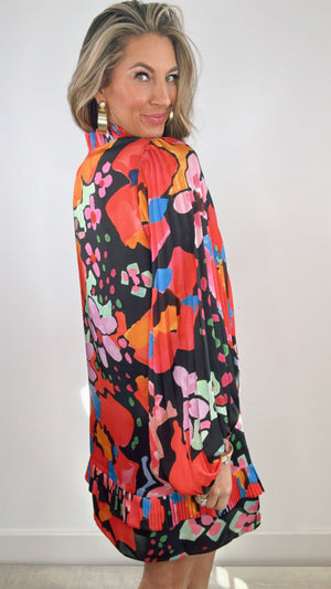 Alden Adair Night Flower Liza Satin Dress (XL)