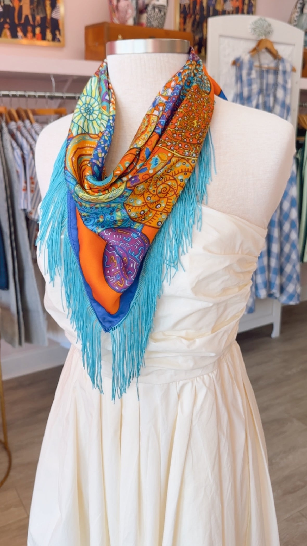 Oversized Bandana w/ Fringe
