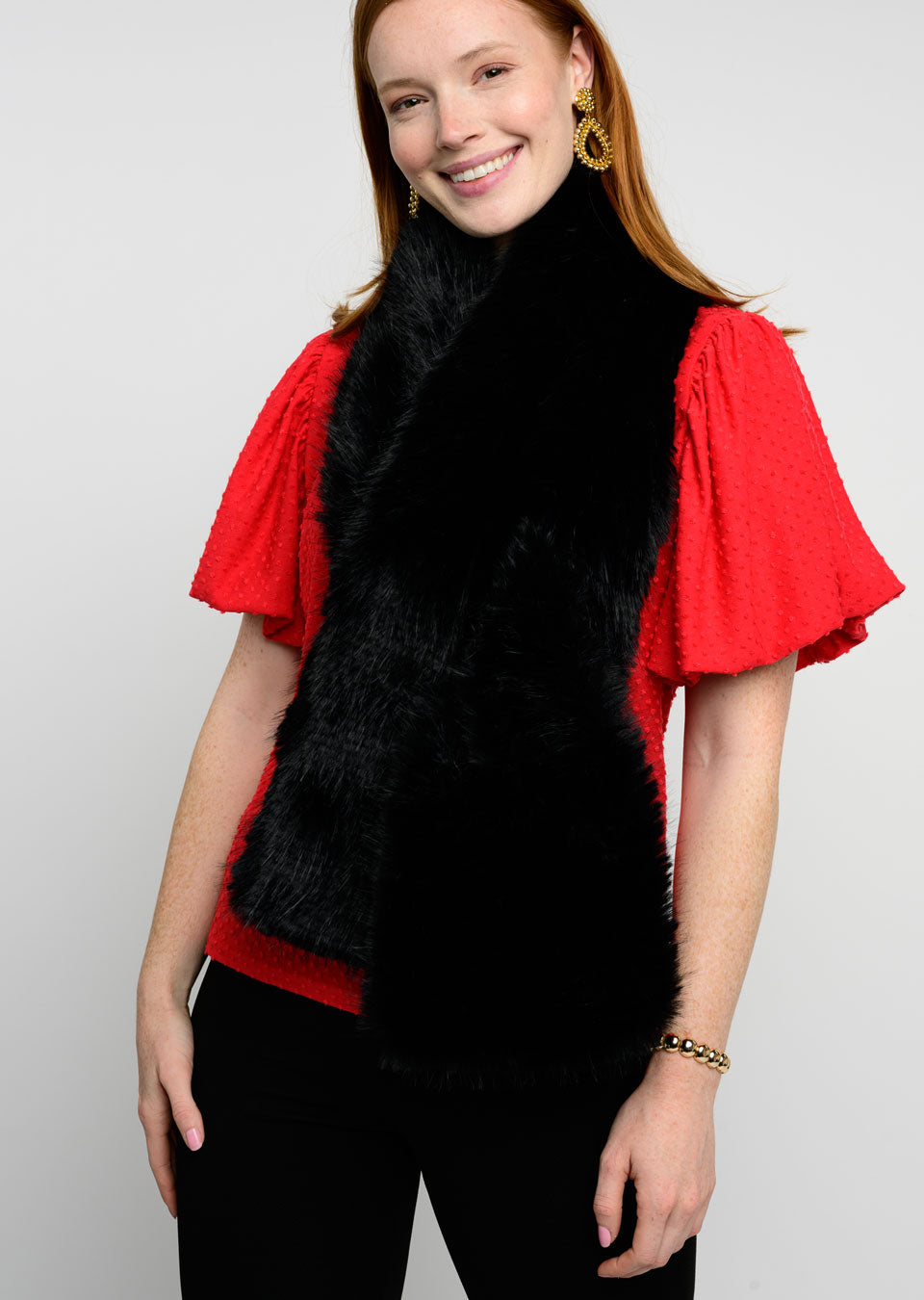 Ivy Jane Black Faux Fur Scarf