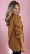 Endless Rose Camel Oversized 2 Button Blazer