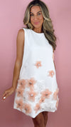 Floral Applique Mini Dress (1 LARGE)