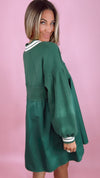 Hunter Green BabyDoll & Varsity Striped Dress