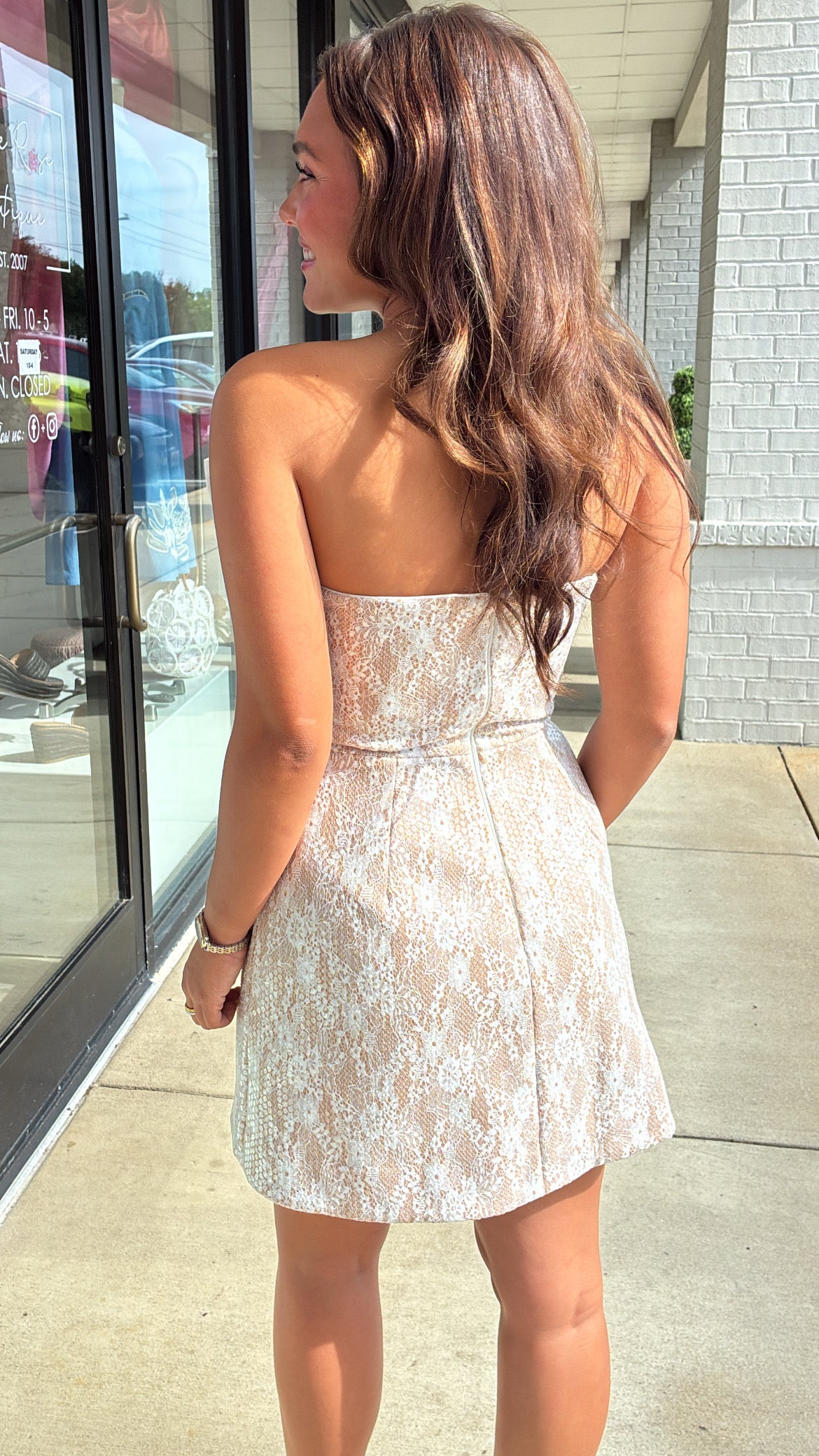 Dress the Population | Amity Dress in White Lace