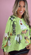 Queen of Sparkles Lime Halloween Dogs Sweatshirt