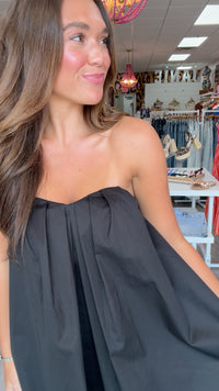 Endless Rose | Strapless Black Pintuck Mini Dress