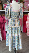 Sister Mary Zelda Natural Pink Printed Midi