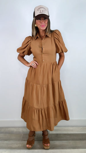 English Factory Quarter Sleeve Bow Tie Maxi Dress