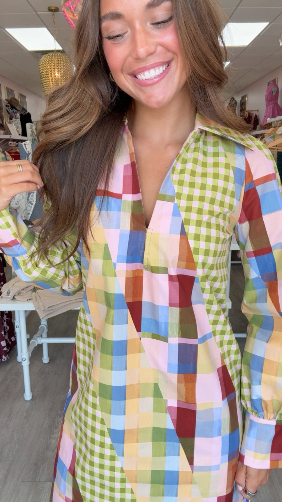 Alden Adair | Kimmy Dress in Diagonal Check
