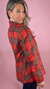 Red Tartan Plaid Blazer