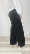 Dear John Audrey Black Hi Rise Velveteen Wide Leg Pants