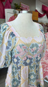 Sister Mary Zelda Natural Pink Printed Midi