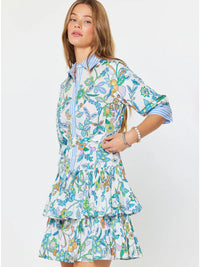 Current Air Paisley Print Tiered Mini Dress