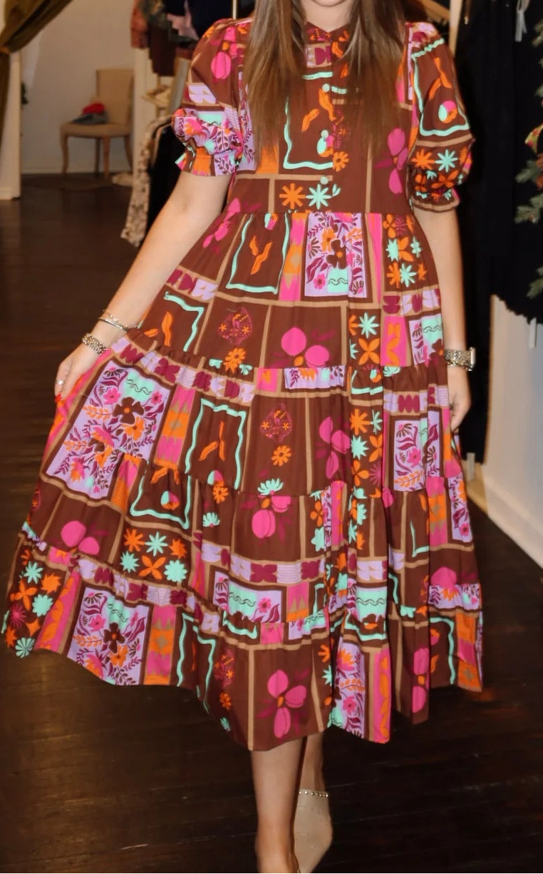 Karlie Brown Floral Frame Kiki Maxi Dress