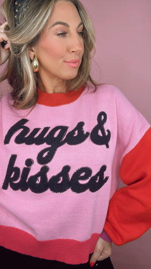 Queen of Sparkles Hugs & Kisses Colorblock Sweater