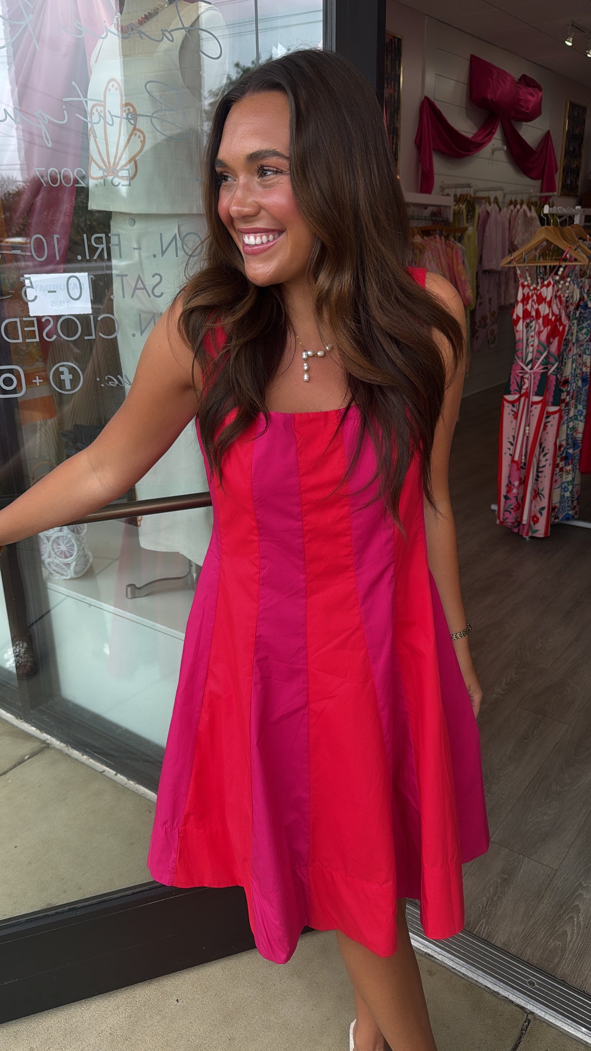 Colorblock Flared Mini Dress
