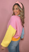 Queen of Sparkles Be Mine Colorblock Sweater