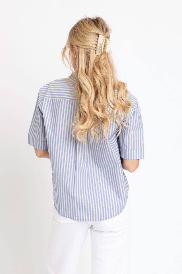 Karlie | Blue Stripe Pocket Camp Top (1 LARGE)