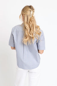 Karlie | Blue Stripe Pocket Camp Top (1 LARGE)
