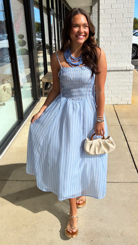 ASTR | Lahela Dress in Blue Stripe