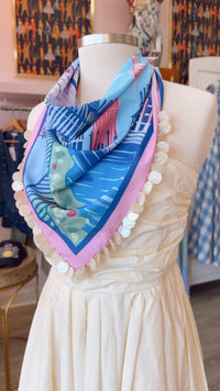 English Scene Oversized Bandana w/ Beads