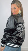 Black Western Retro Bomber Jacket