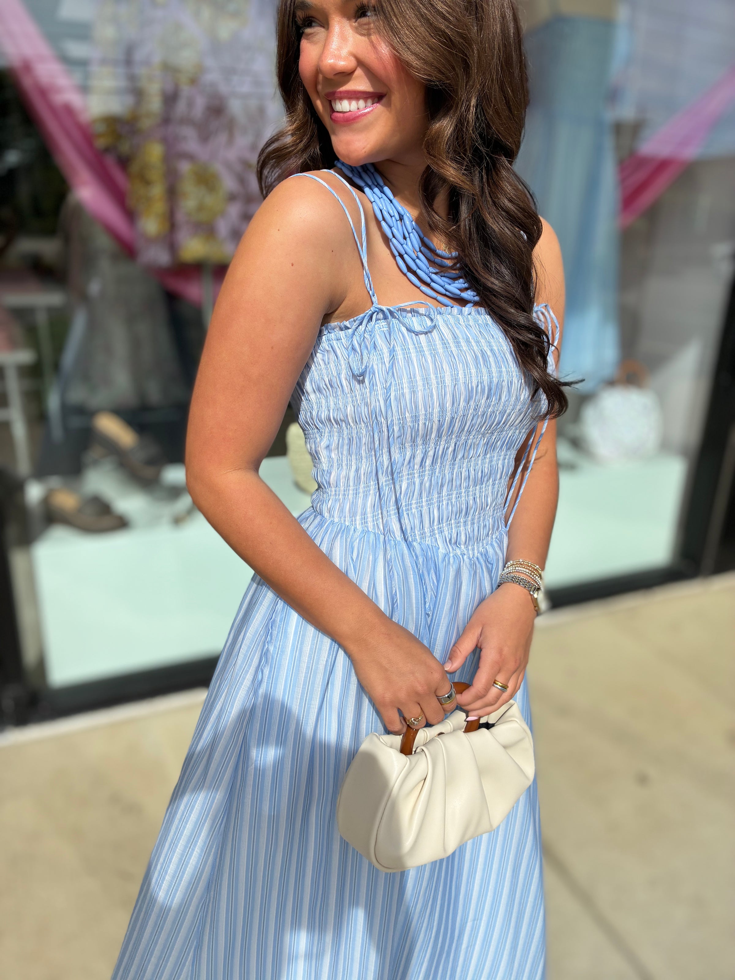 ASTR | Lahela Dress in Blue Stripe