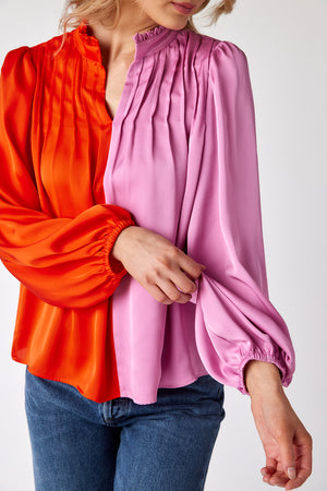 Crosby Gabby Blouse in Tropical Colorblock (LARGE)