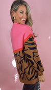 CROSBY Maxton Sweater in Pink Zebra