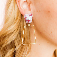 Kaetlyn Speckled Maroon Statement Earring