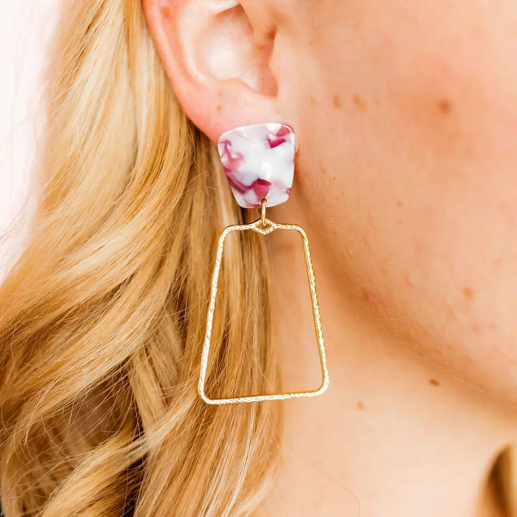 Kaetlyn Speckled Maroon Statement Earring