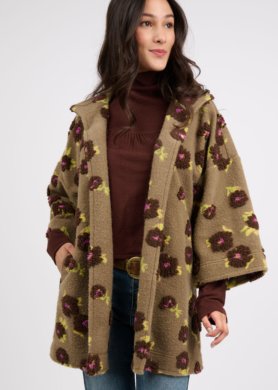 Ivy Jane Puff Floral Sherpa Jacket