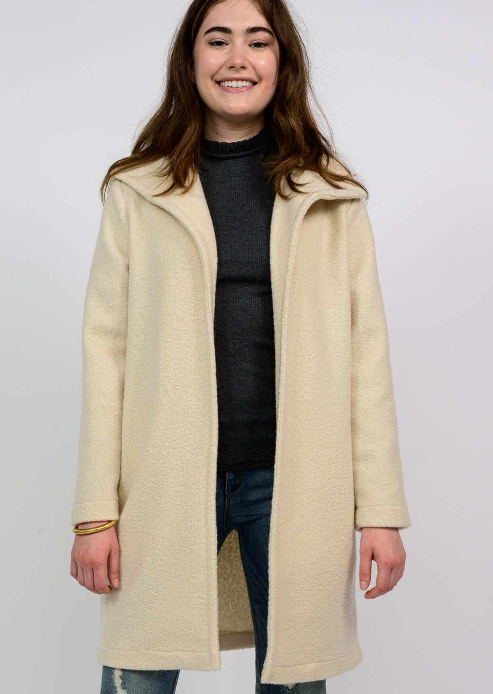 Ivy Jane Cream Wooly " Like " Coat