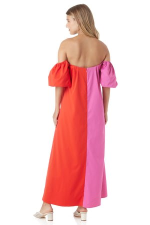 Crosby Lily Dress in Snapdragon Colorblock