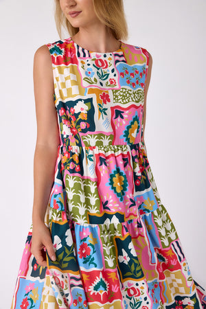 Crosby Arlo Printed Midi Dress (1 SMALL)