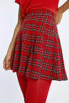 Molly Bracken Red Checkered Mini Skirt