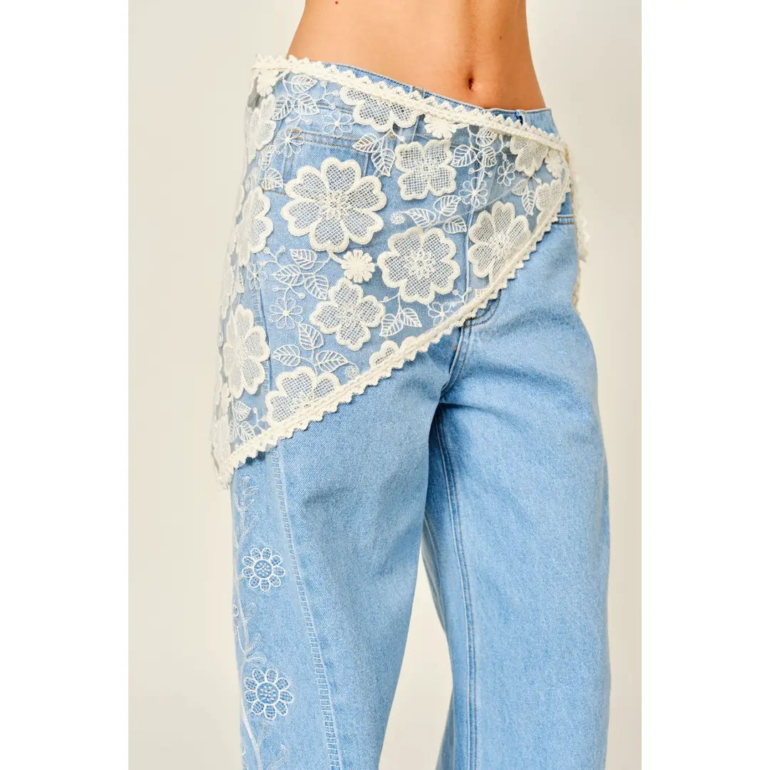 Lace Scarf Waist Wrap