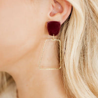 Kaetlyn Maroon Statement Earring